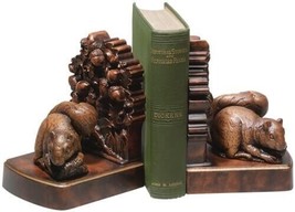 Bookends Bookend MOUNTAIN Lodge Busy Squirrel Small Resin Hand-Painted - £191.04 GBP