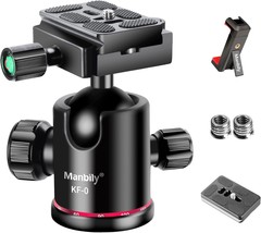 Ball Head Manbily Tripod Head Metal Aluminum Body 360° Panoramic Monopod, Red - £33.19 GBP