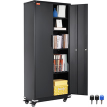 VEVOR Metal Storage Cabinet Rolling Garage Storage Cabinet 4 Adjustable Shelves - £277.33 GBP