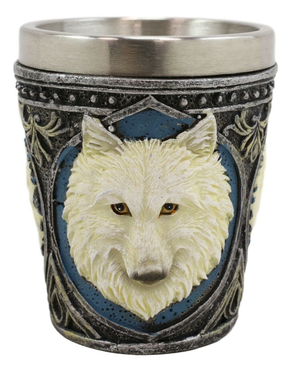 Full Moon Celtic Wicca Alpha White Wolf Spirit 2-Ounce Shot Glass Novelty Gift