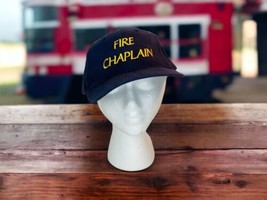 Vintage Fire Chaplain Navy Blue Cotton Adjustable Snap Back Baseball Hat... - £15.53 GBP