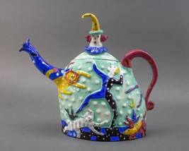 Dana Simson 1996 Signed &quot;My Life As A Circus&quot; Studio Art Pottery Teapot ... - £139.06 GBP