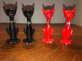 2 Sets Brinns Pittsburgh Japan Atomic Kitty Cat Salt Pepper Shakers-Red ... - $78.95