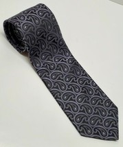 Roundtree &amp; Yorke Collegiate Mens 100% Silk Tie Black Silver Swirl Neckt... - £13.69 GBP
