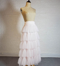 WHITE Layered Tulle Maxi Skirt Women Plus Size Tulle Skirt for Wedding image 5