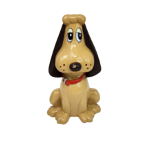 Vintage 1986 Tonka Pound Puppies Brown Puppy Coin Money Plastic Bank W/ Stopper - £29.03 GBP