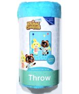 New Horizons Welcome To Animal Crossing 46 X 60 Inch Throw Colorful Blue - £24.74 GBP