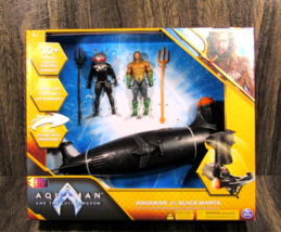 Dc Comics Aquaman Vs Black Manta 1st Ed Action Figure Battle Set w/Submarine New - £23.33 GBP