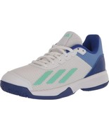 adidas Little Kids Courtflash Tennis Shoes 11K White/Pulse Mint/Lucid Blue - £37.37 GBP