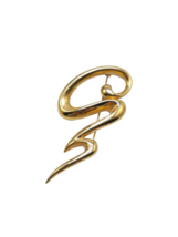 Erwin Pearl P.E.P Abstract Wave Swirl Brooch Pin Gold Tone Vintage - £20.66 GBP