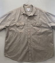 Carhartt 2XL Button Up Men&#39;s Shirt Short Sleeve Beige Tan Cotton Casual Wear - £11.00 GBP
