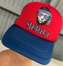 America &#39;Merica Patriotic Abe Lincoln Stars Hippie Snapback Baseball Cap Hat - £16.02 GBP