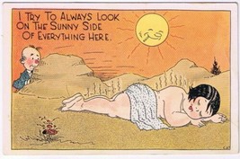 Postcard Try To Always Look On The Sunny Side Of Everything Here - $9.89