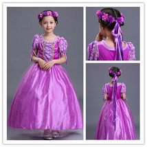Girl Tangled Rapunzel Princess Dress Kids Cosplay Costume Party Tutu Dress - £13.43 GBP
