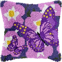 veirousa Butterfly Floral Latch Hook Kits for Adults Beginners DIY Crochet  - £31.48 GBP