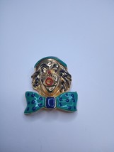Vintage Enameled And Goldtone Clown Statement Pin Brooch - $232.05 MXN