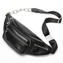 Chains waist belt bag women Fanny Pack bags   fashion cow leather handbag 2022 h - £63.36 GBP