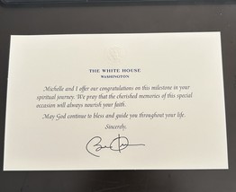 OBAMA WHITE HOUSE CONGRATULATION SPIRITUAL JOURNEY CARD SIGNED BARACK RARE - $17.42