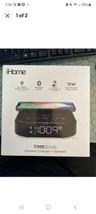 iHome IBTW22 TimeBase Bluetooth Alarm Clock Qi Phone Wireless Charger & Speaker - $51.41