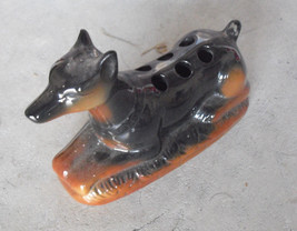 Unique Vintage Glazed Ceramic MSR Imports Dog Shaped Toothbrush Pencil Holder - £19.71 GBP