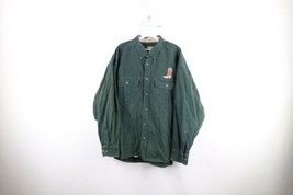 Vintage Cabelas Mens 2XL Distressed Western Cowboy Collared Button Shirt Green - £30.93 GBP