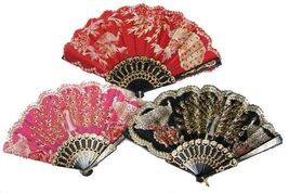 12 PEACOCK GLITTER LACE HAND FANS women pocket cool novelty purse fan ne... - $34.07