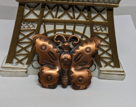 Beautiful Vintage Southwestern style Copper Butterfly Brooch Pin Estate Jewelry - £12.55 GBP
