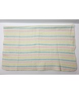 Vintage Beacon? Pastel Stripe Acrylic Baby Blanket Open Waffle Weave - £14.12 GBP