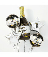  Happy New Year Gold or Silver  Balloons (5) pcs Party Supplies You Choose - £8.11 GBP