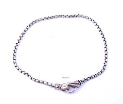 John Hardy JAI Round Box Chain 2.7mm Sterling Silver Bracelet -Large NIB  - £149.30 GBP