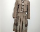 Koos Van Den Akker Jacket Skirt Set S M Artsy Dark Academia Paisley Plai... - $145.08