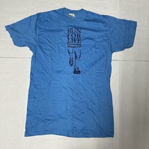 Vintage Run For Life T Shirt Sz M Single Stitch Connecticut USA 1980’s Blue - $372.01 MXN