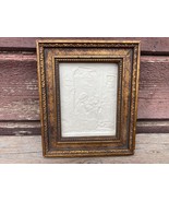 VINTAGE PORCELAIN LITHOPANE PANEL GIRL WOMAN w FLORENTINE FRAME - $39.55