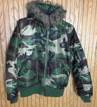 WOMEN&#39;S MISS BIANCARRA NYLON CAMOUFLAGE ZIP FRONT AIR FORCE JACKET XL - $77.60