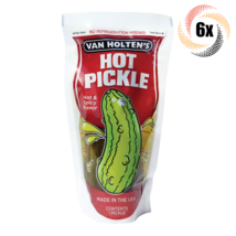 6x Pouches Van Holten&#39;s Hot Pickle Flavor Jumbo Dill Pickle In-A Pouch |... - $18.48