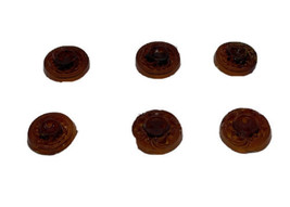 Lot 6 Vintage Plastic Brown Round Patterned and Etched Buttons - £14.20 GBP