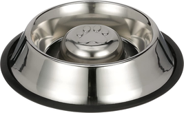 Neater Pet Brands Stainless Steel Slow Feed Bowl - Non-Tip &amp; Non-Skid - Stops Do - £18.80 GBP