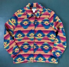 Vintage Boho Southwestern Aztec Blazer Jacket L XL Colorful Hipster Hipp... - $25.74