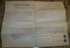 1845 ANTIQUE LOWVILLE LEWIS COUNTY NY LEGAL DOCUMENT ABRAHAM LEAKE AVERY... - $9.89
