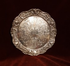Vintage Godinger Silver Plated Carved Serving Dish Monogrammed - £33.46 GBP
