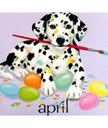 Dalmatian Easter Eggs April Dog Days Poster Calendar 14 x 11&quot; Art Leigh ... - $29.99