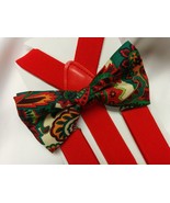 RED PAISLEY BOWTIE or Suspenders - Boy&#39;s, Men, Toddler, Big Tall,  paisl... - €10,42 EUR