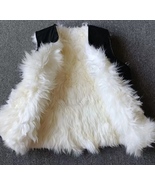 Authentic sheepskin Unisex Vest Genuine long haired wool and fur integrated - $49.80