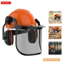 ANSI-Compliant Chainsaw Helmet with Ear Protection and Mesh Face Shield ... - $67.27