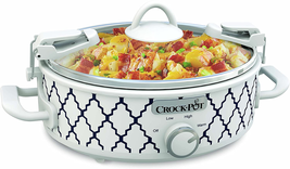 Crock-Pot Small 2.5 Quart Casserole Slow Cooker, White/Blue - £55.44 GBP