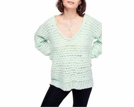 Free People Womens Knit Long Sleeve Pullover Sweater, Small, Green - £101.06 GBP