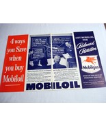 1939 Two Page Color Ad Mobil Gas Mobil Oil With Pegasus Horse Logo - $13.70 CAD