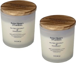 BetterHomes&Gardens 12oz Scented Candle, Salted Coconut & Mahogany 2-Pack, Cream - $52.42