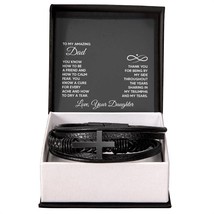To My Amazing Dad You Know How to Be a Friend Men&#39;s Cross Bracelet - Vegan Leat - £34.13 GBP+