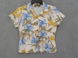 Two Palms Womens Short Sleeve Hawaiian Shirt SZ S Made In Hawaii Rayon H2O Stain - £3.91 GBP